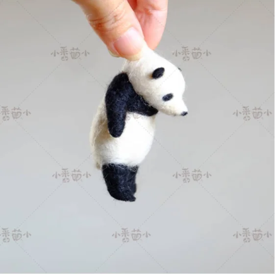 Woollen felt jab, animal hedgehog, cat, panda, rabbit seal yucococafe. wool felt needle felting decoration craft needlecraft