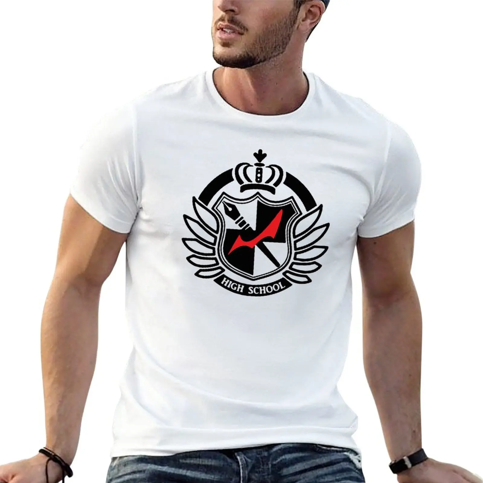 

Danganronpa high school logo T-Shirt cute clothes quick drying blacks aesthetic clothes men clothings