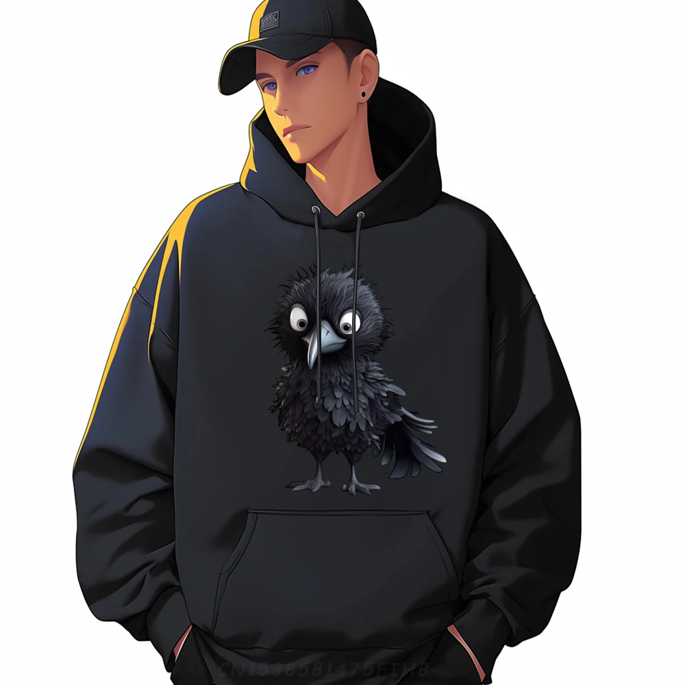 Black Raven Bird Graphic For Casual Hoodies for Women Thanksgiving Day Hoodies Normal Coats long Sleeve Cute Crew Neck Black Raven Bird Graphic For Gothic Men Cute Crow