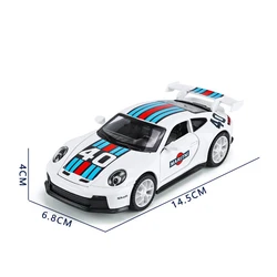1:32 Scale Alloy Diecast Racing Car Model - 911 GT3 RS Decorative Collectible with Sound and Light Features (White)