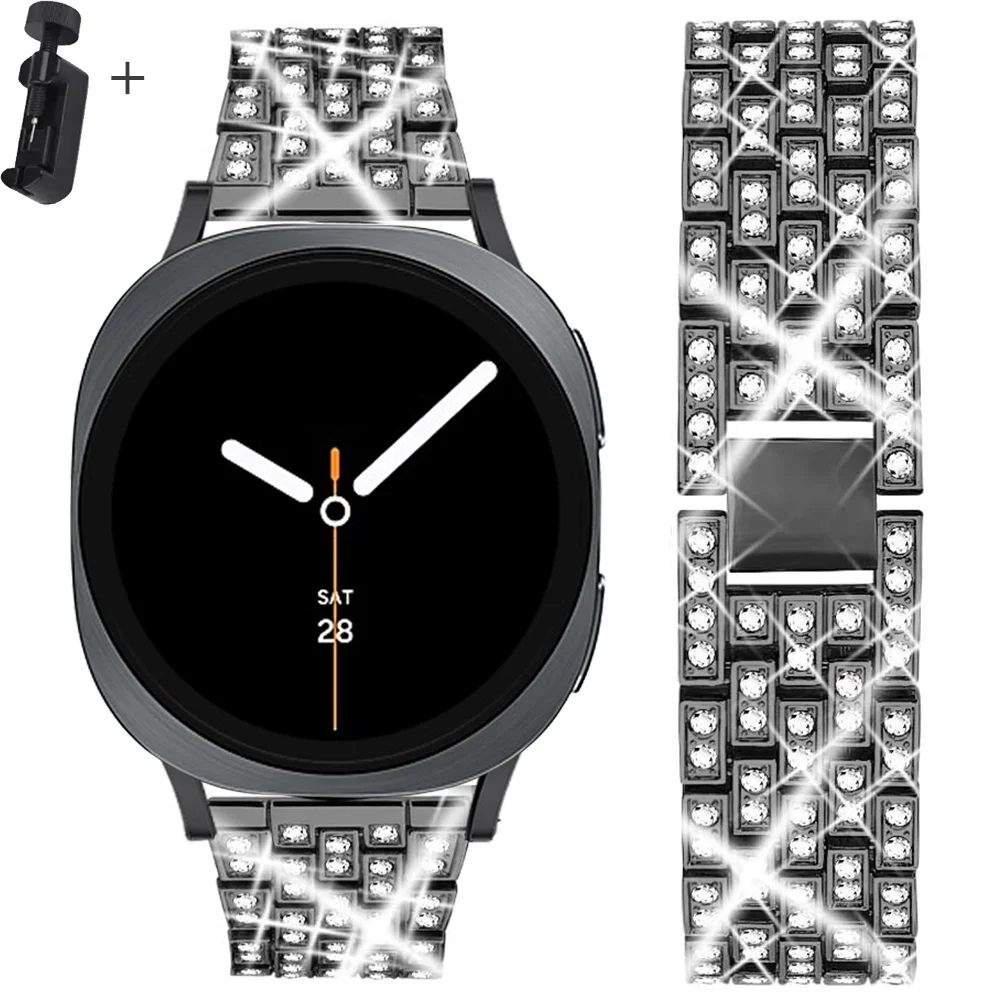Elegant Diamond Band: Sturdy Stainless Steel Bracelet