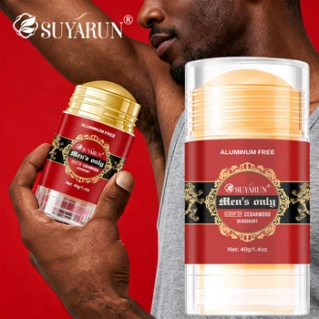 SUYARUN Deodorante in stick naturale da uomo per protezione completa degli odori del corpo, freschezza 48 ore, pelle sensibile sicura, adatto ai viaggi.