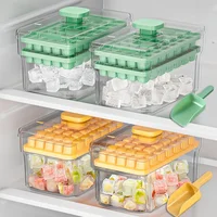 Ice Trays for Freezer with Lid & Bin, Ice Cube Tray Making 68 pcs Ice Cubes, Easy Press to Release Ice 1