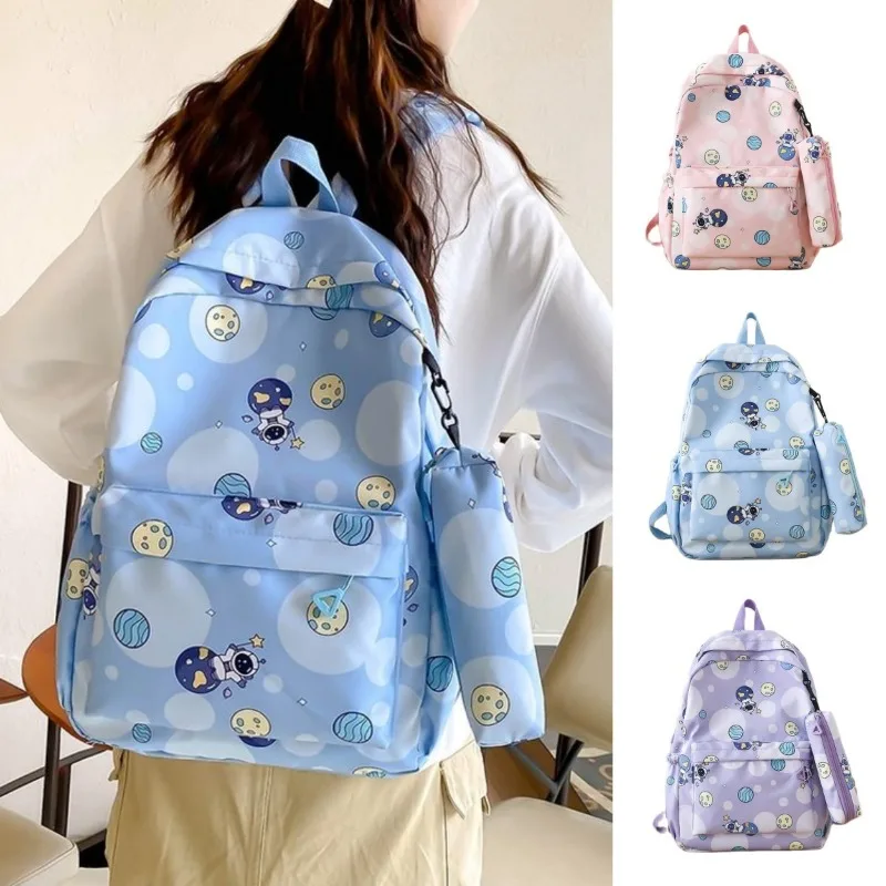 

Elementary and Middle School Students' Schoolbag Cartoon Spaceman Backpack Ultra-light Girls' Backpack Book Bag Female Mochila