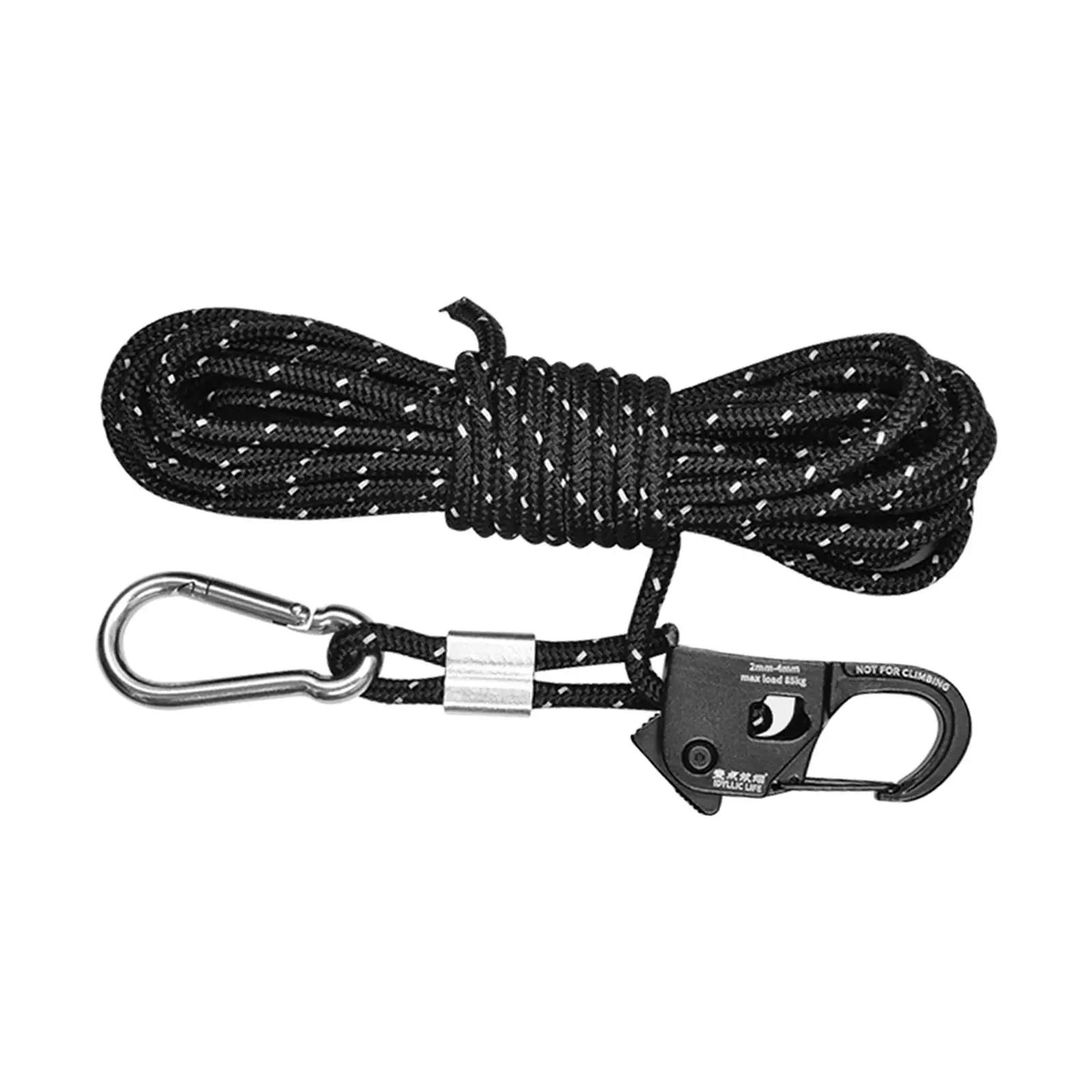 4mm Tent Guy Rope with Self-Locking Adjuster, Sturdy and Durable, 13ft Length,