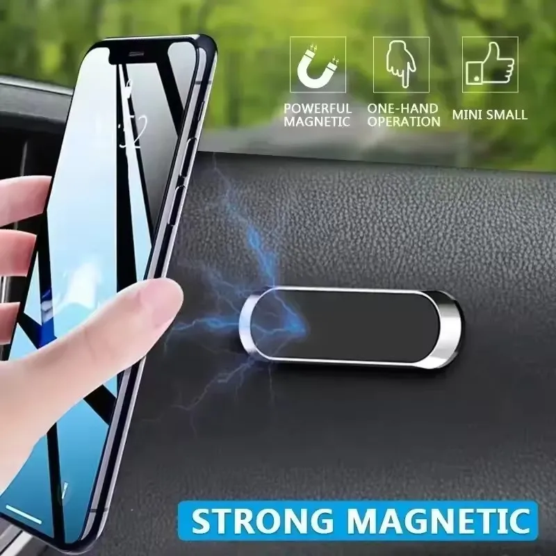 Magnetic Rotatable Mini Strip Car Phone Holder with Strong Metal Magnet