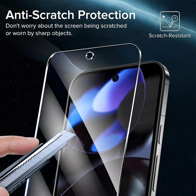 Pack of 5 HD Tempered Glass Screen Protectors - Clear Anti-Fall Glass
