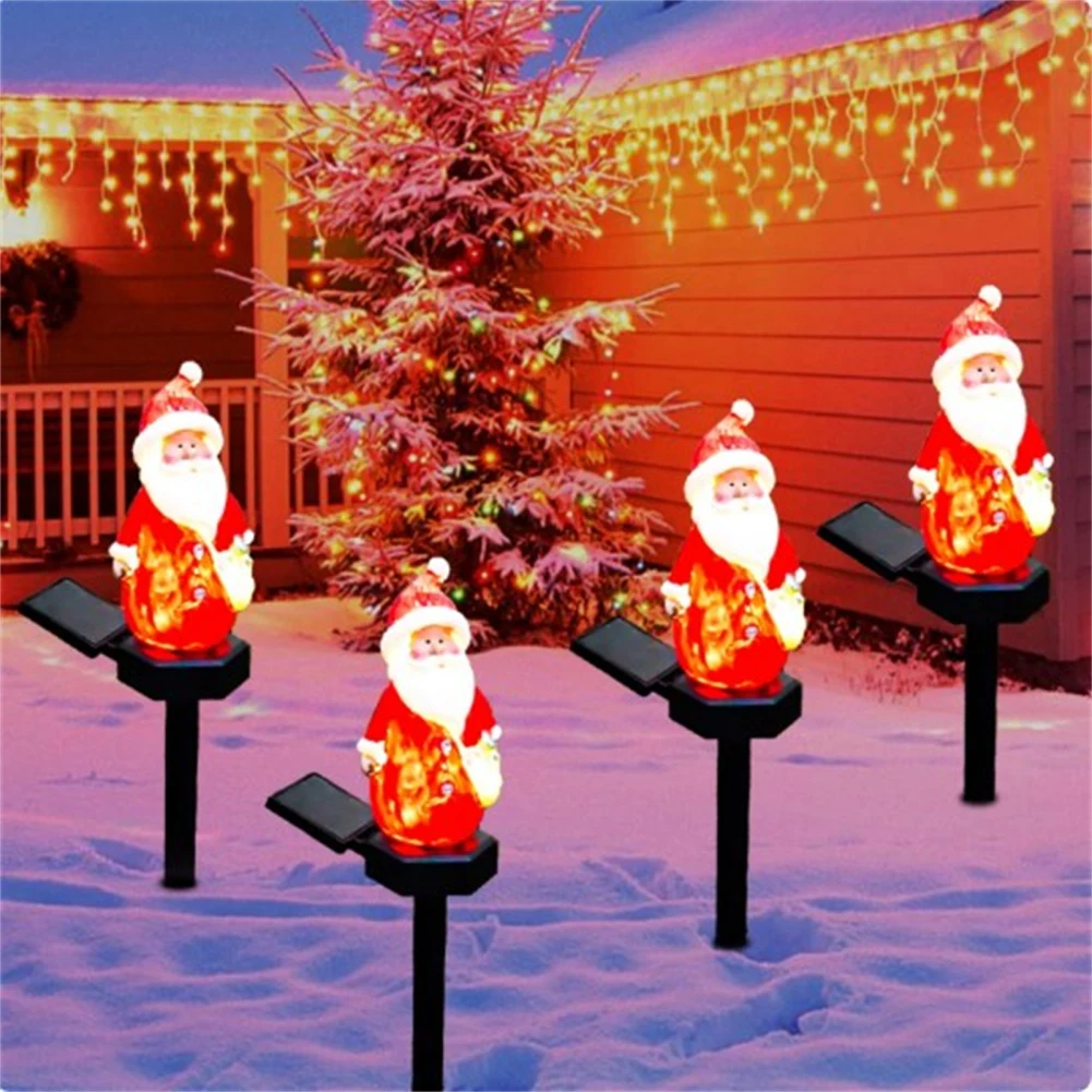 

Christmas Solar LED Outdoor Decorative Lights Santa Claus Snowman Garden Landscape Lawn Stake Lamp for Christmas Holiday Party