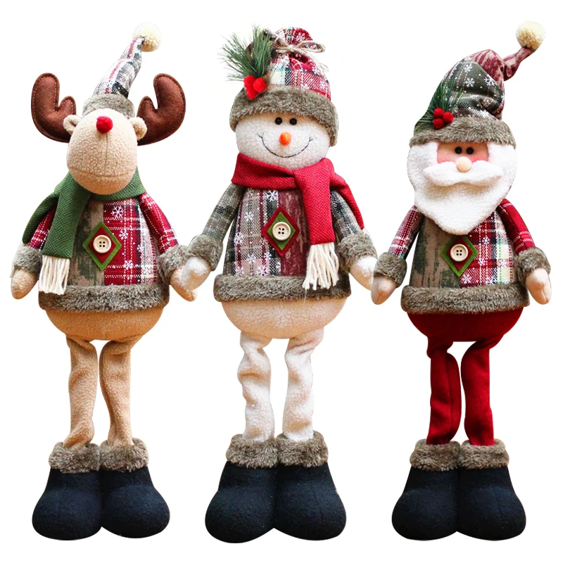 

Santa Claus Elk Snowman Doll Oranments Christmas Pendants Kids Naviidad Gift Toy Favor Merry Christmas Decor For Home