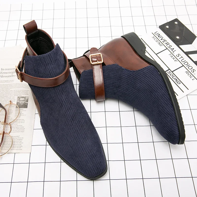 Golden Sapling Casual Business Boots Men Fashion Leathe Shoes Leisure Flats Platform Men's Chelsea Boot Office Dress Party Shoe