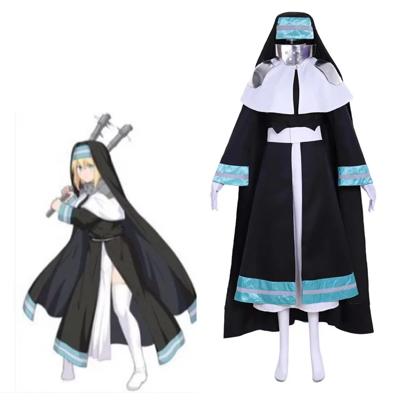 

Anime Fire Force Enen No Shouboutai Iris Nun Cosplay Costume Adult Women Halloween Fancy Carnival Outfit