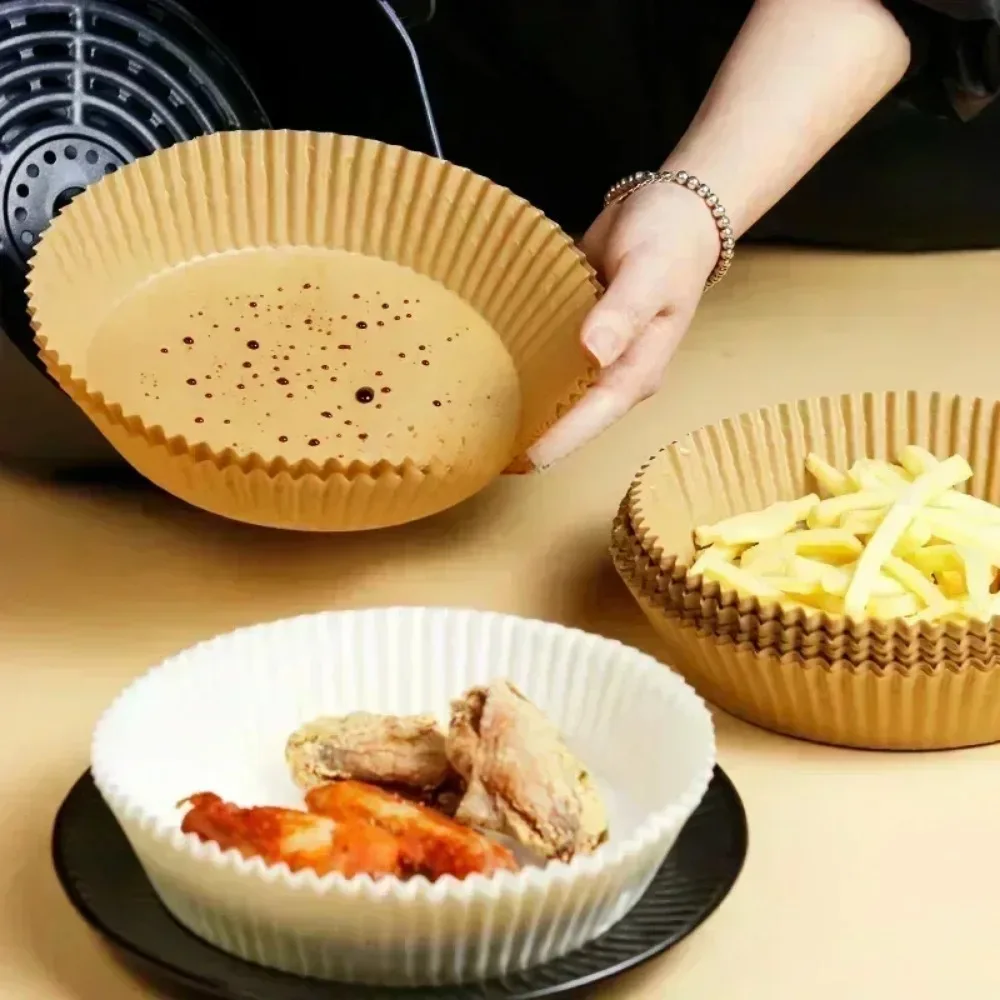 50/100pcs Air Fryer Disposable Liners, Non-Stick Airfryer Baking Papers, Non-stick Parchment Paper for Baking Roasting Microwave