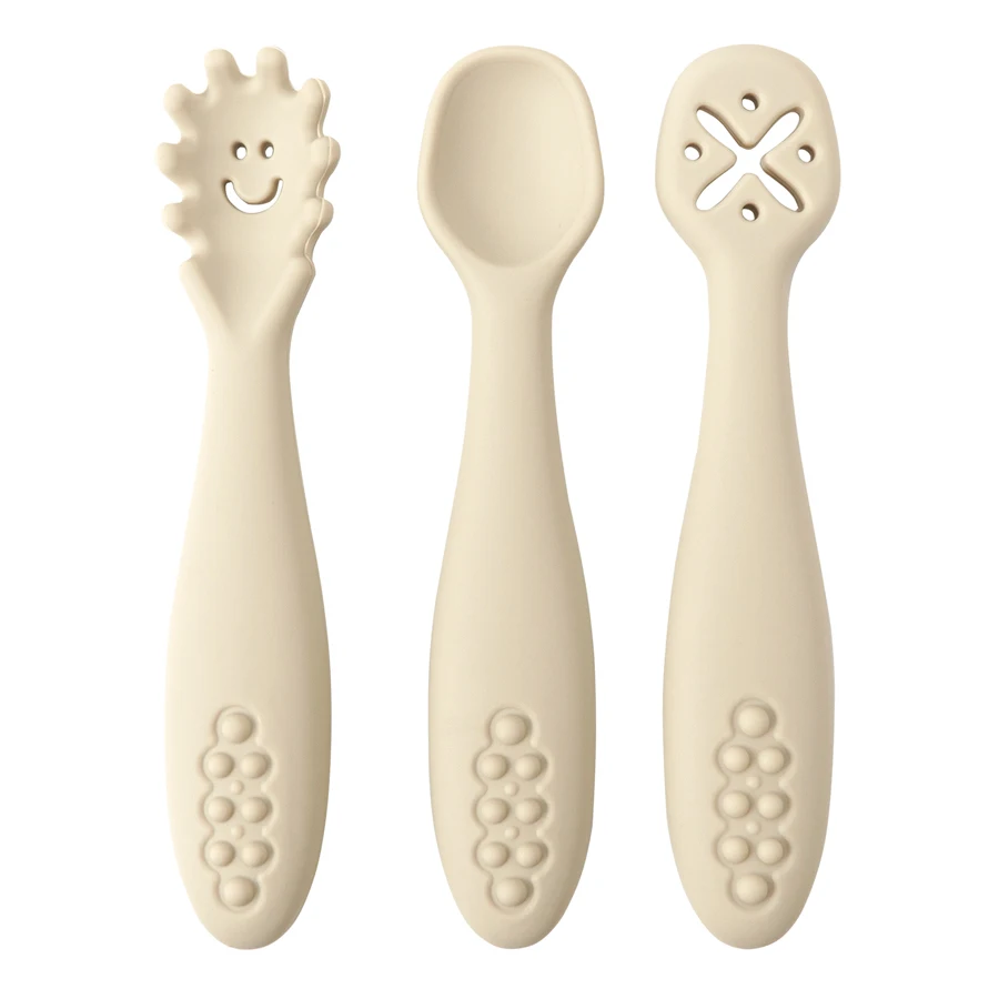 Cute Baby Learning Spoons Utensils Set Newborn Feeding Spoon Set Toddler - Picture 20 of 22