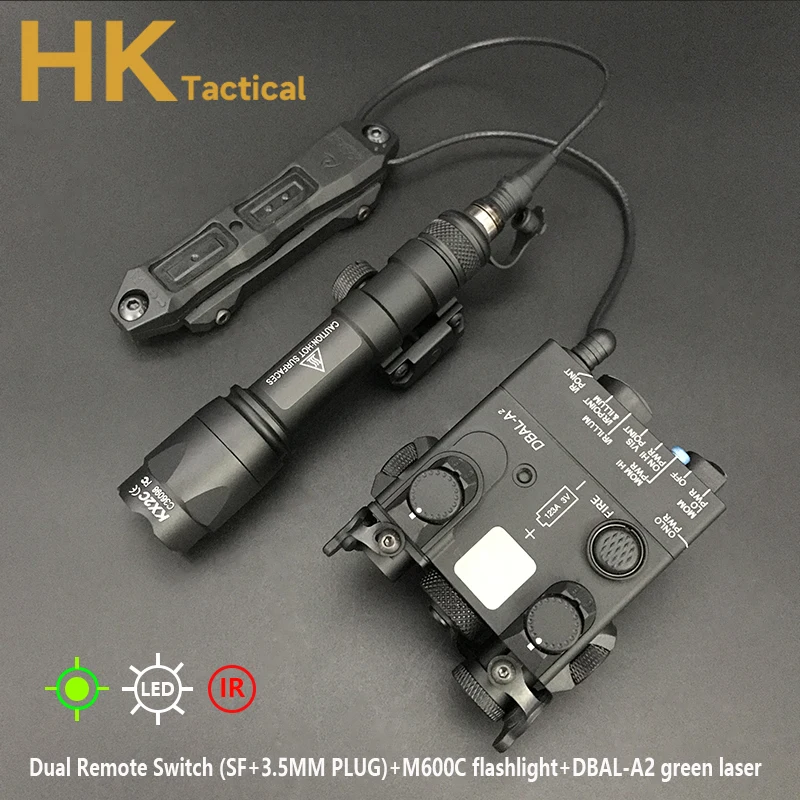 Tacital Airsoft M600C Flashlight Hunting Weapon Light with Sotac DBAL-A2 IR Lighting Red Green Laser LED White Light Laser Sight