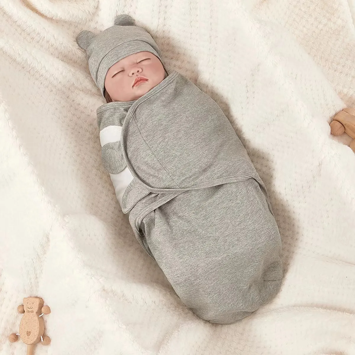Cotton 0-3 Months Newborn Swaddle Sleepsack New Born Baby Swaddling Bedding