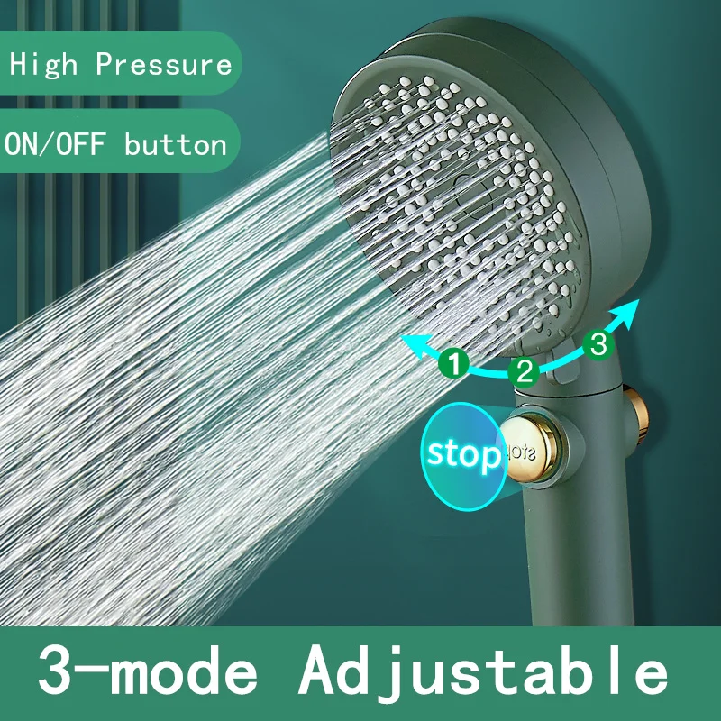 

Starry Shower Head 3 mode Adjustable High Pressure One-key Stop Water Shower Head Water Saving Rainfall Shower for Bathroom