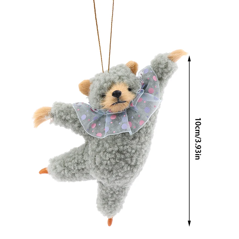카와이 춤추는 곰 인형 방 머리맡 펜던트, 크리에이티브 인스 발레 곰 봉제 자동차 펜던트, 어린이 생일 선물, 1PC