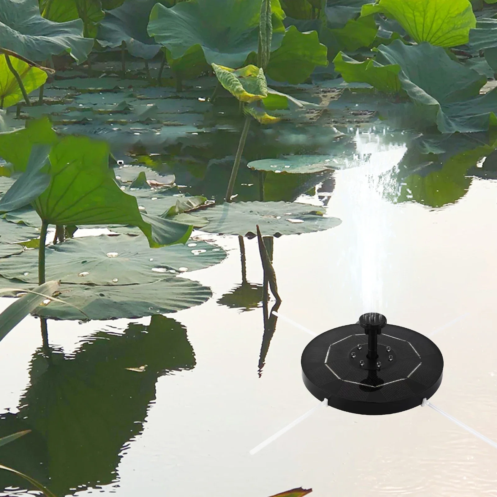 21.5CM LED Solar Fountain Pump for Bird Bath Garden