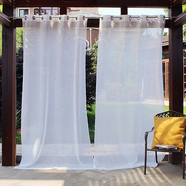 2PCS white curtains