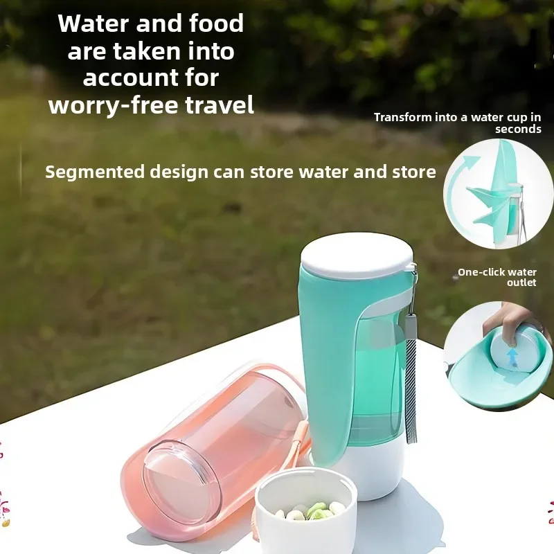 Hot selling segmented design pet companion cup foldable pet water bottle leak proof suitable for both outdoor and home use