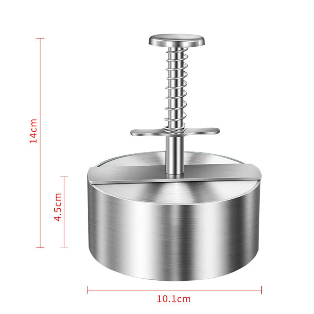 Hamburger Press Stainless Steel Burger Patty Maker Detachable Handle Non-Stick for Meat Patties Kitchen Grilling Accessories