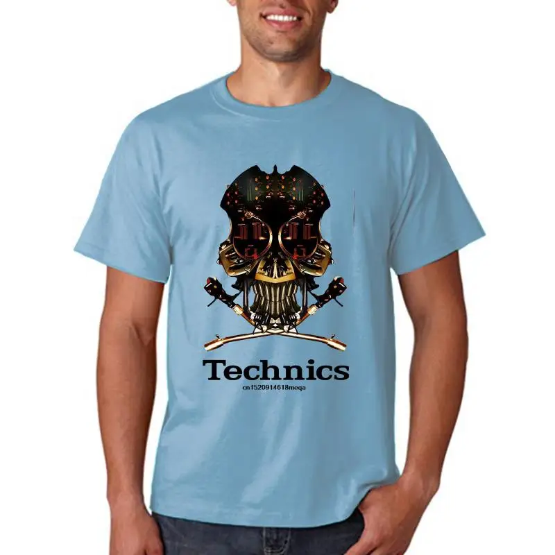 Technics 1200 Dj Skull Dj T Shirt Vestax Serato Traktor Magliette Estive In Cotone Stampato