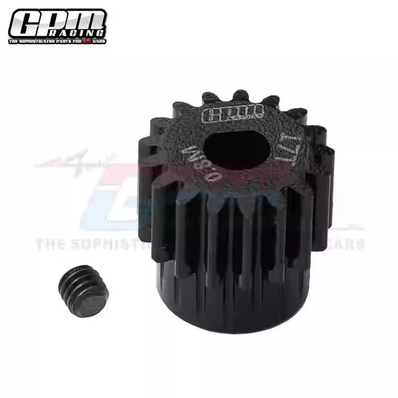 Gros plan sur les dents du pignon moteur RC en acier chromé 15T-19T 32P/0.8M.