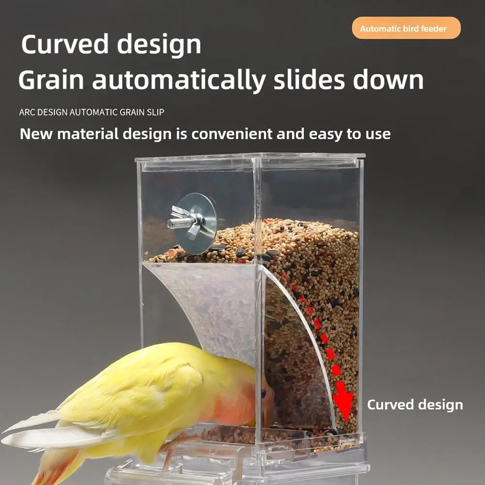 No Mess Bird Feeders Automatic Parrot Feeder Drinker For Small And Medium Parakeets Convenient Acrylic Seed Food Container