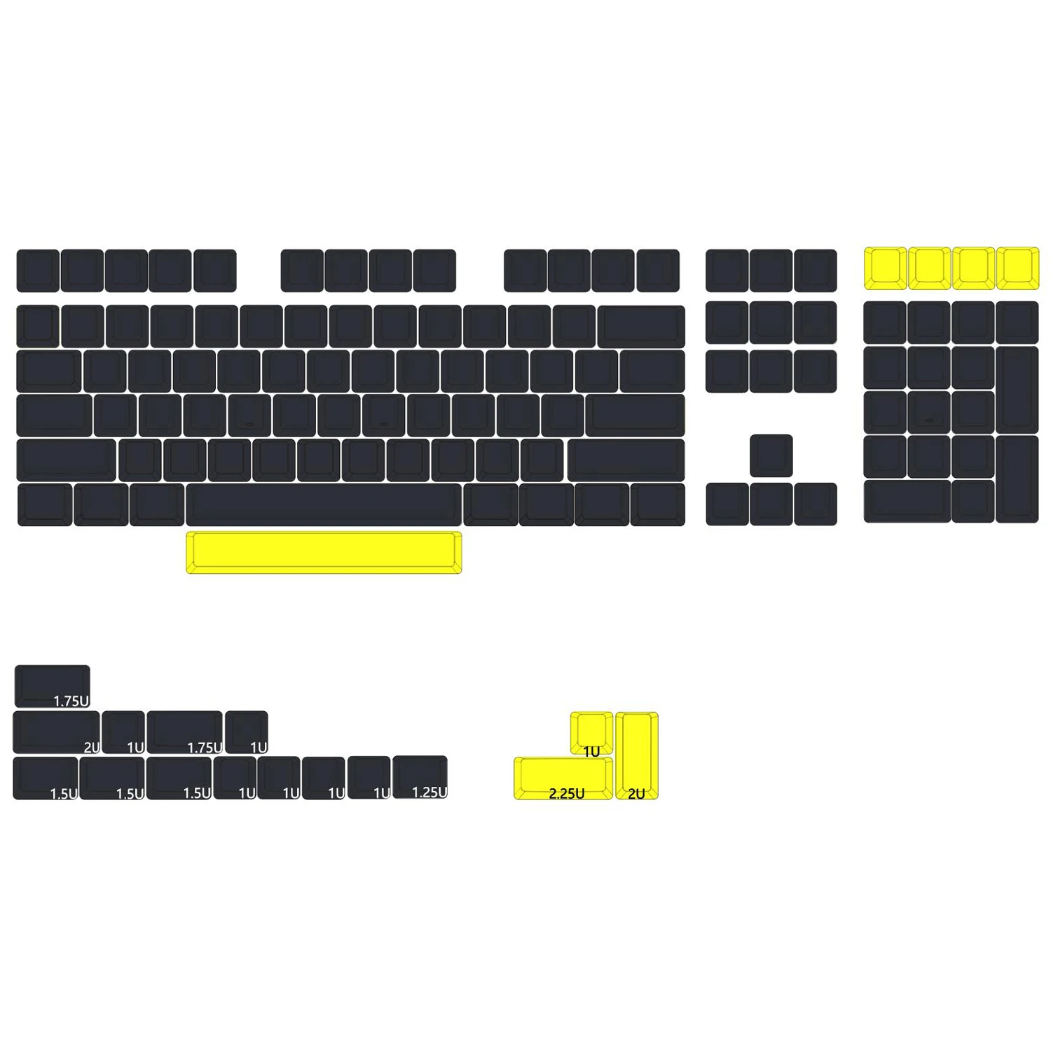 Gentleman Conjunto em Branco Conjunto Dary Cinza e Amarelo Conjunto Xda v2 Perfil para Teclado Mecânico Bm60 Xd64 Bm65 Bm68 Xd87 Csctc75 Cstc40