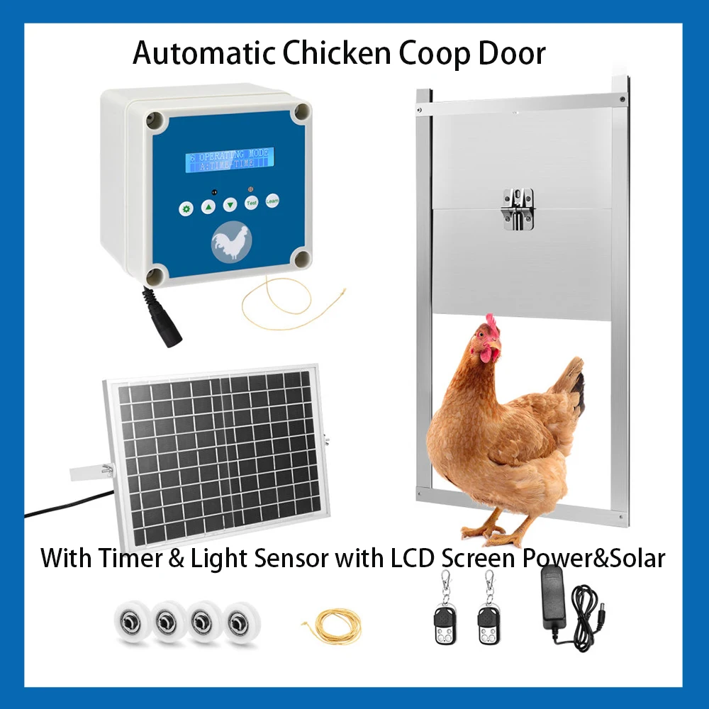 Automatic Chicken Coop Door with Timer & Light Sensor with LCD Screen