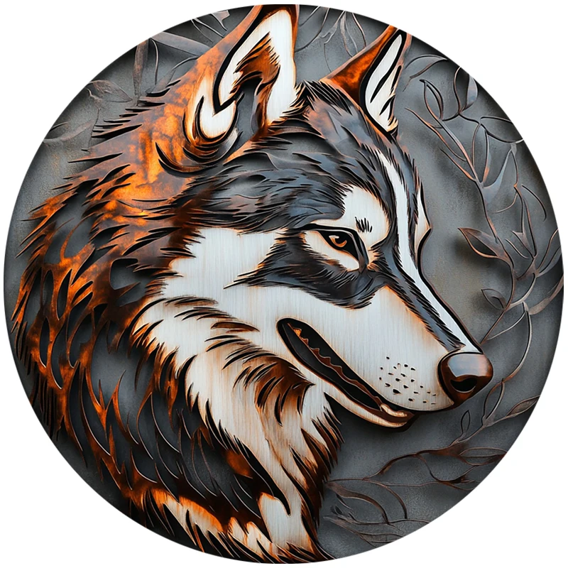 Husky Pet Ornaments-Customizable Circular Aluminum Decorative Paintings for Cats & Dogs-Unique Pet Souvenir Tombstones