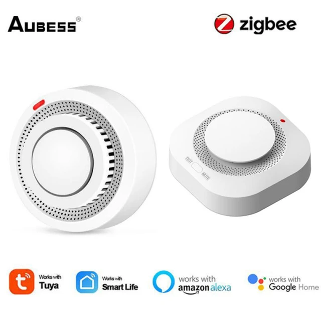 Détecteur de fumée intelligent Tuya Zigbee/wifi, 85db, pour la Protection  contre l'incendie, alarme de