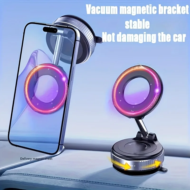 1pc Multi-Scene Magnetic Phone Mount for Cars | 3D Vacuum Lock Technology | 360° Rotatable & Shock-Resistant,Without Battery