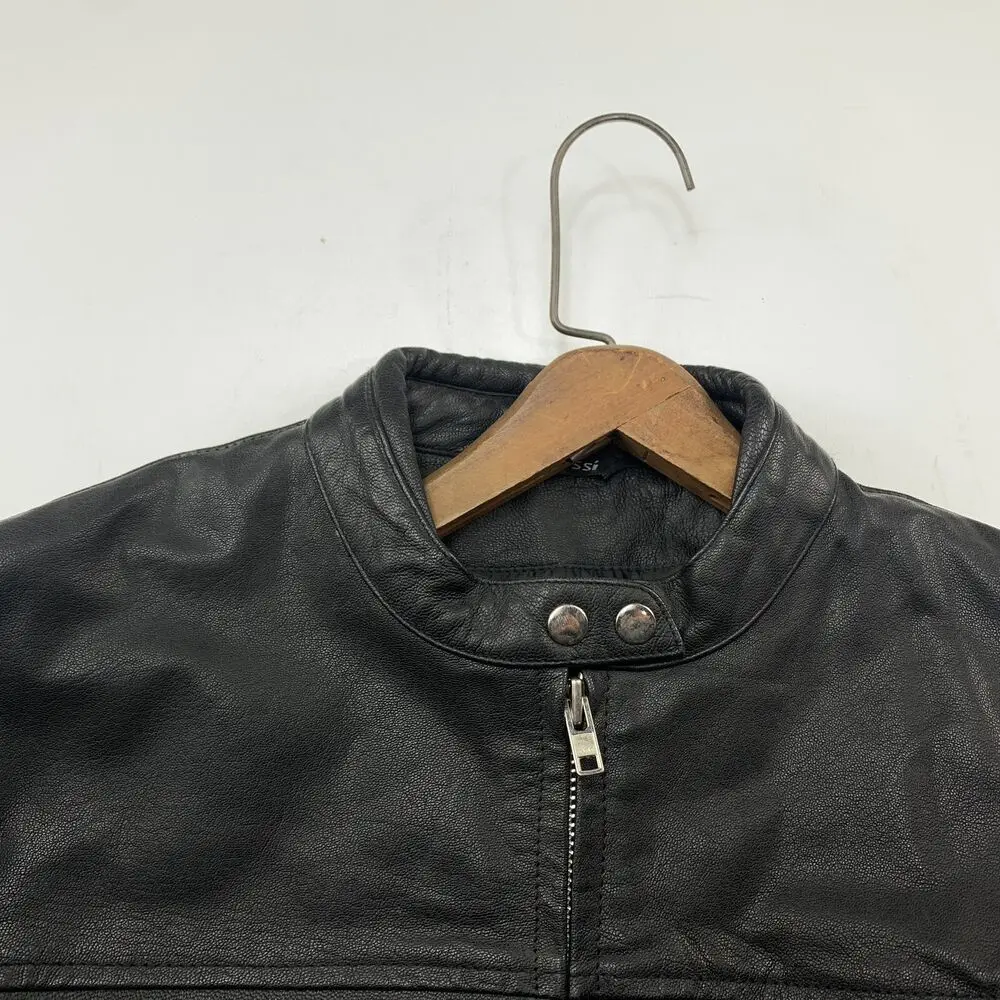 Women Leather Jacket Mossi Motorsports Apparel Insulated Black Genuine Leather Coat