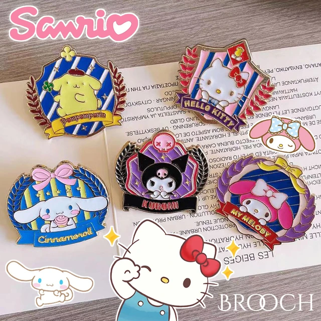 Sanrio Hello Kitty Anime Brooch Kuromi Pochacco Cinnamoroll Cartoon Kawaii  Enamel Pins Fashion Cute Bag Backpack