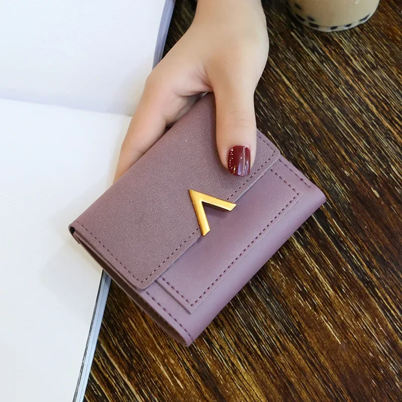 Leather New Women Purse Small Short Leather Wallet Luxury Brand Mini Female Fashion Wallets And Purse Credit Card Holder 5