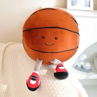 Funny Market Basketball Football Plush Toy Soft Ball Decompression Sport  Doll Balls Creative Birthday Gift for Boy Indoor Decor 2