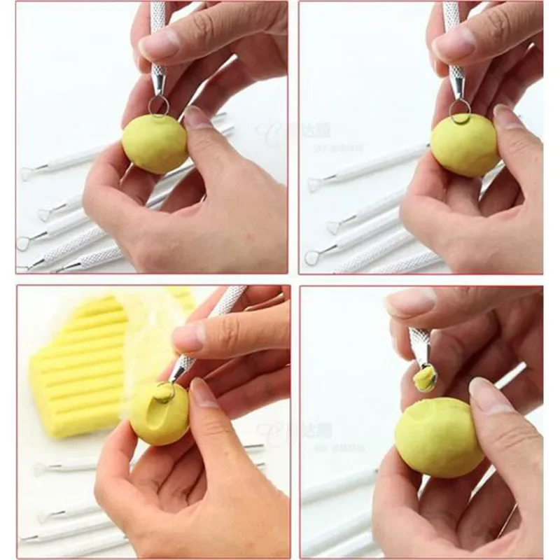Polymer Clay Tools Pottery Ceramics Ribbon Sculpting Tools Set Pottery Clay Sculpture Caving Scraper Craft Modelling 6 PCS