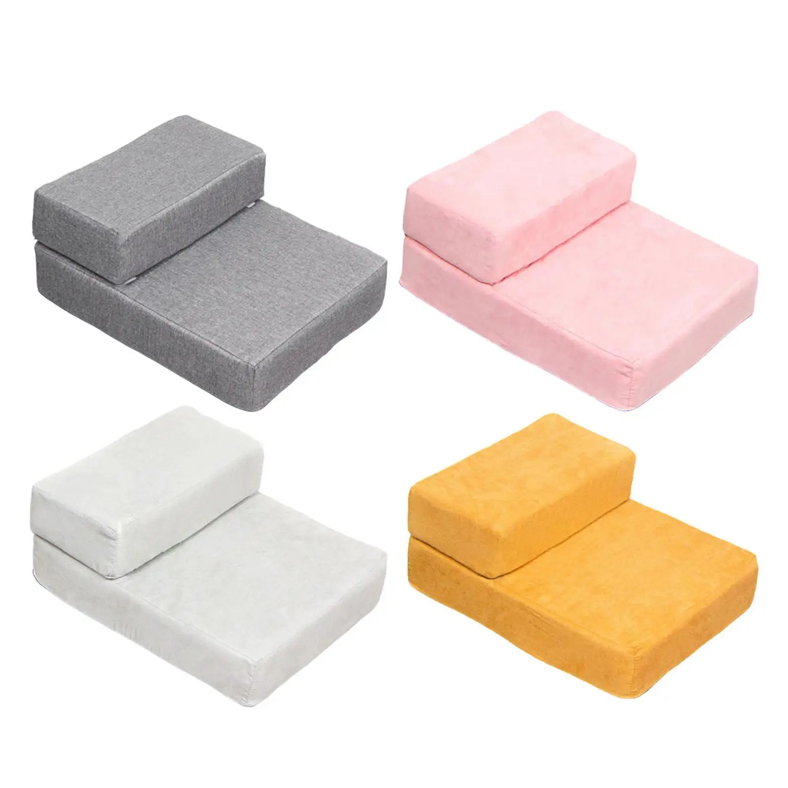 Dog Stairs with Washable Cover Staircase Ladder for High Bed and Couch Soft Pet Climbing Steps Pet Stairs for Small Dogs