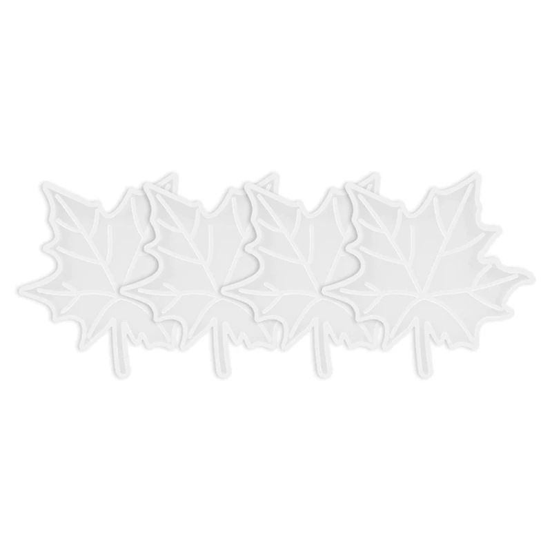 

4 Pieces Leaf Coaster Resin Molds, Epoxy Resin Casting Molds For Making Faux Agate Slice, Cup Mat, Candle Holder