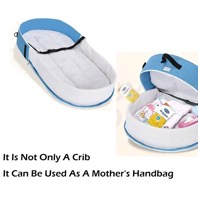 Portable folding and crush-resistant bassinet For newborn babies Isolation Bionic For outings and travel Infant bed