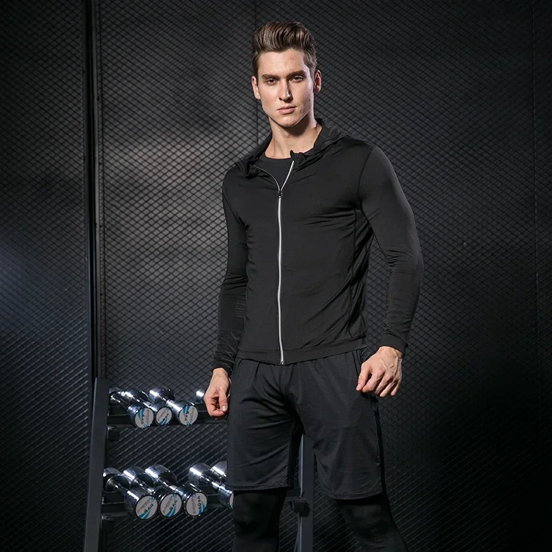 Rashguard Men Compression Sportswear Set Gym Running Sport Clothes Jogging Tights Tracksuit Fitness T-Shirt Windbreaker Leggings 3