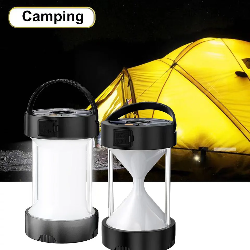 

Camping Equipment Lantern Outdoor Solar Emergency Lights Multifunctional Tent Light Portable Lamps Rechargeable Light Flashlight