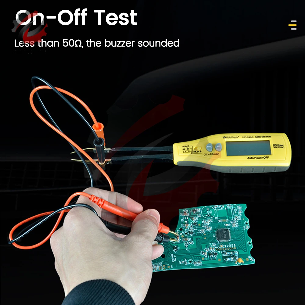 HoldPeak HP-990A Resistance Capacitance SMD Tester Meter Multimeter Professional Component Tester DC Voltage Meter 2999Counts