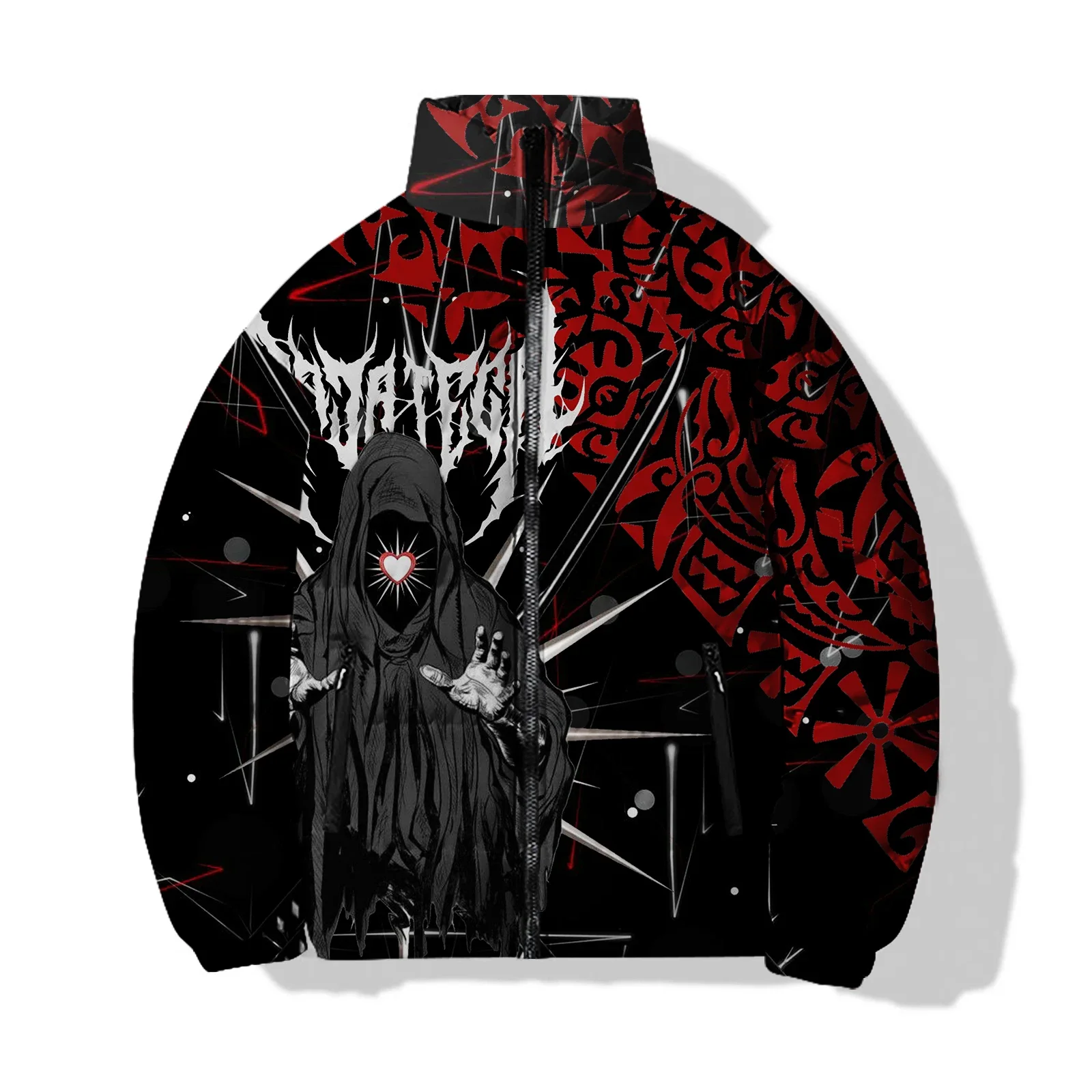 thumbnail image 1 of Abrigo de hombre Ropa de invierno para hombre Capa Serie Skull Man Chaqueta de algodón estampada Chaqueta de estilo holgado de moda Chaquetas Abrigos, 1 of 5