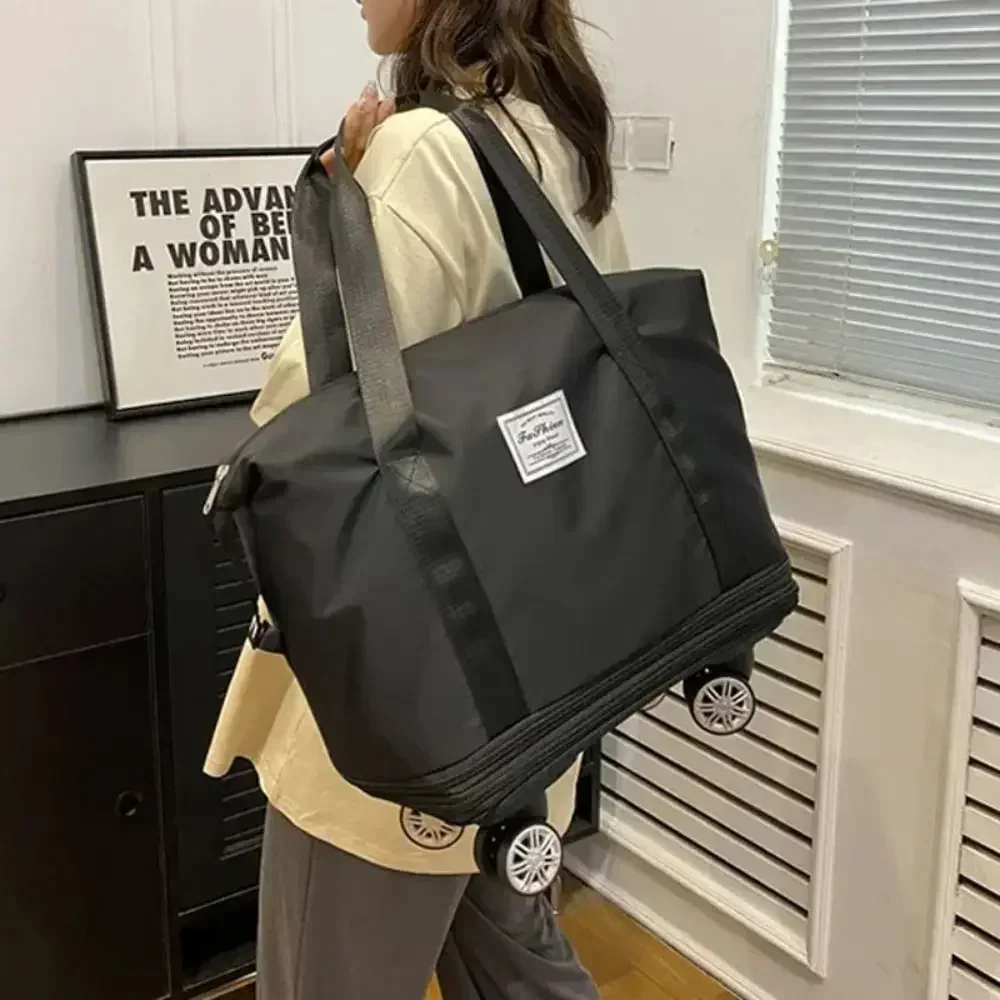 Universal wheel expandable luggage Large capacity dry and wet separation storage travel fitness bag lightweight luggage