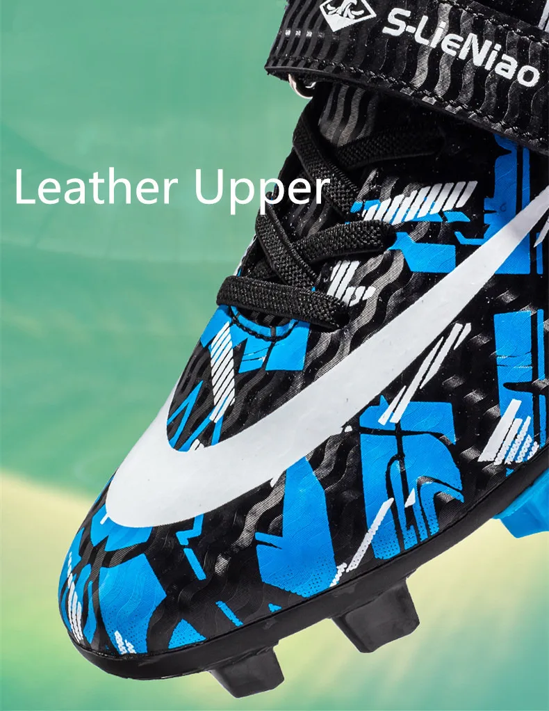 Description Picture 6 of itemHot Sale Cheap Pink Women Football Shoes Non-slip Outdoor Turf Soccer Shoes For Children Low Hook and Loop Kid Futsal Sneakers