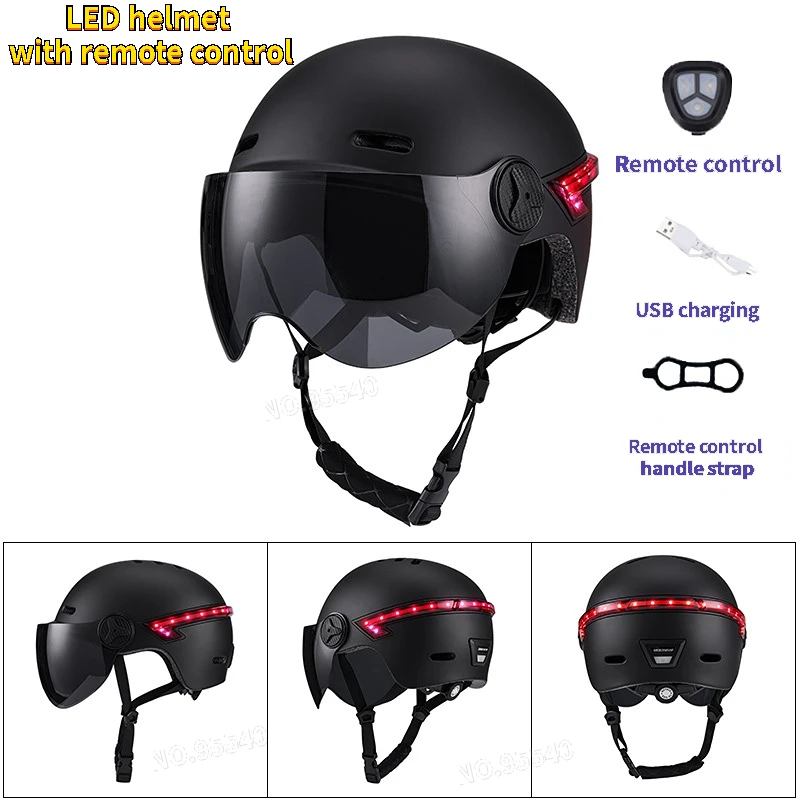

Cycling Flash Helmet Smart LED Safety Helmet Men and Women USB Charging Warning Tail Lamp Bicycle Helmet motorcycle helmet