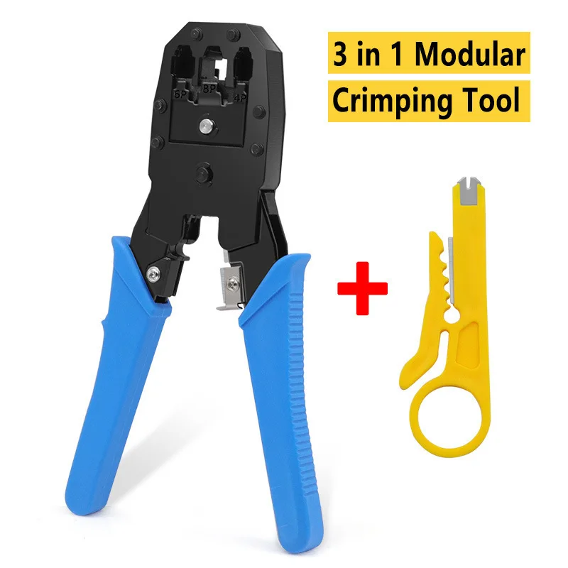 lan cable continuity tester 3 IN 1 Network Tool RJ45 Crimper Stripper Cable Plier Cutter for 8P6P4P Lan Crimping Tool network tone tracer Networking Tools