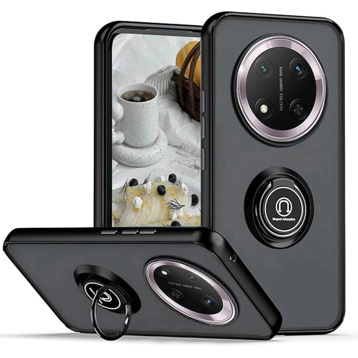 Armor Matte Case with Ring Magnetic Stand Holder - Shockproof and Stylish Cover